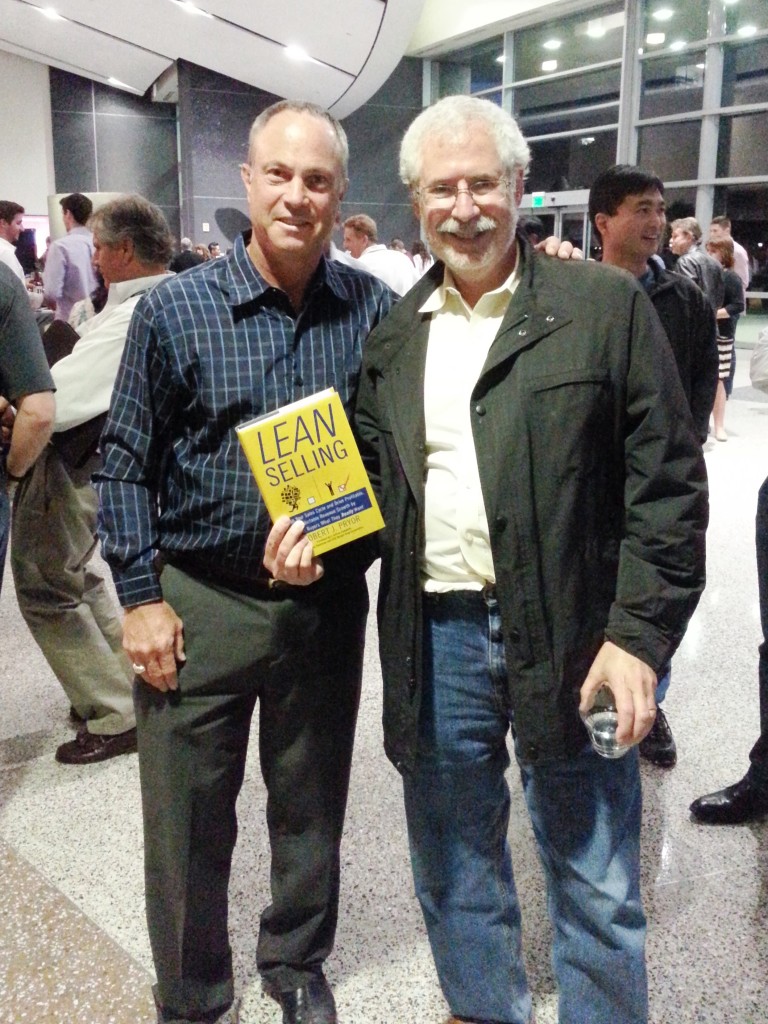 The author with Steve Blank holding a copy of the author's new book, Lean Selling.